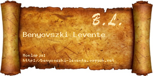 Benyovszki Levente névjegykártya