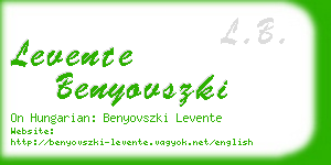 levente benyovszki business card